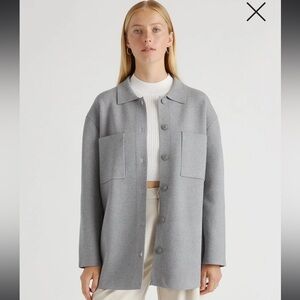 Quince Eco Knit Milano Stitched Oversized Shirt Jacket